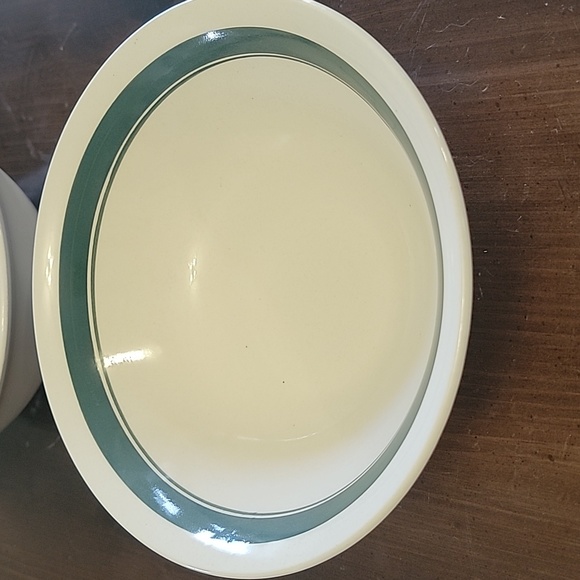 Other - Cream with green stripe small serving bowl